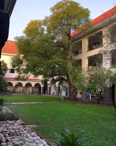 Lydia’s leafy courtyard and residence buildings
